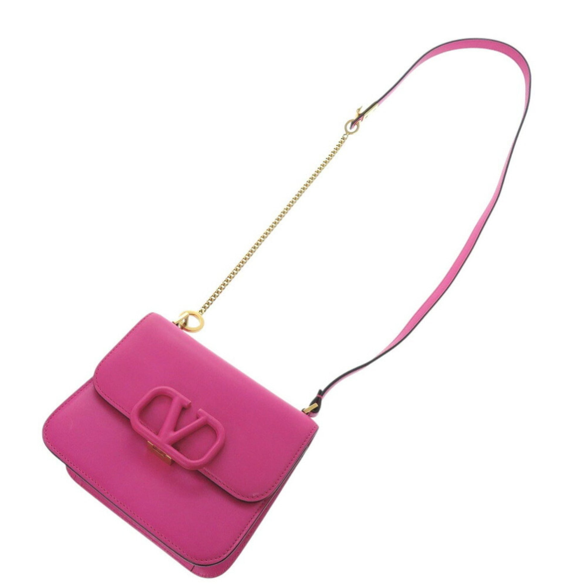 Valentino Garavani VSLING, Pink, Leather, shoulder