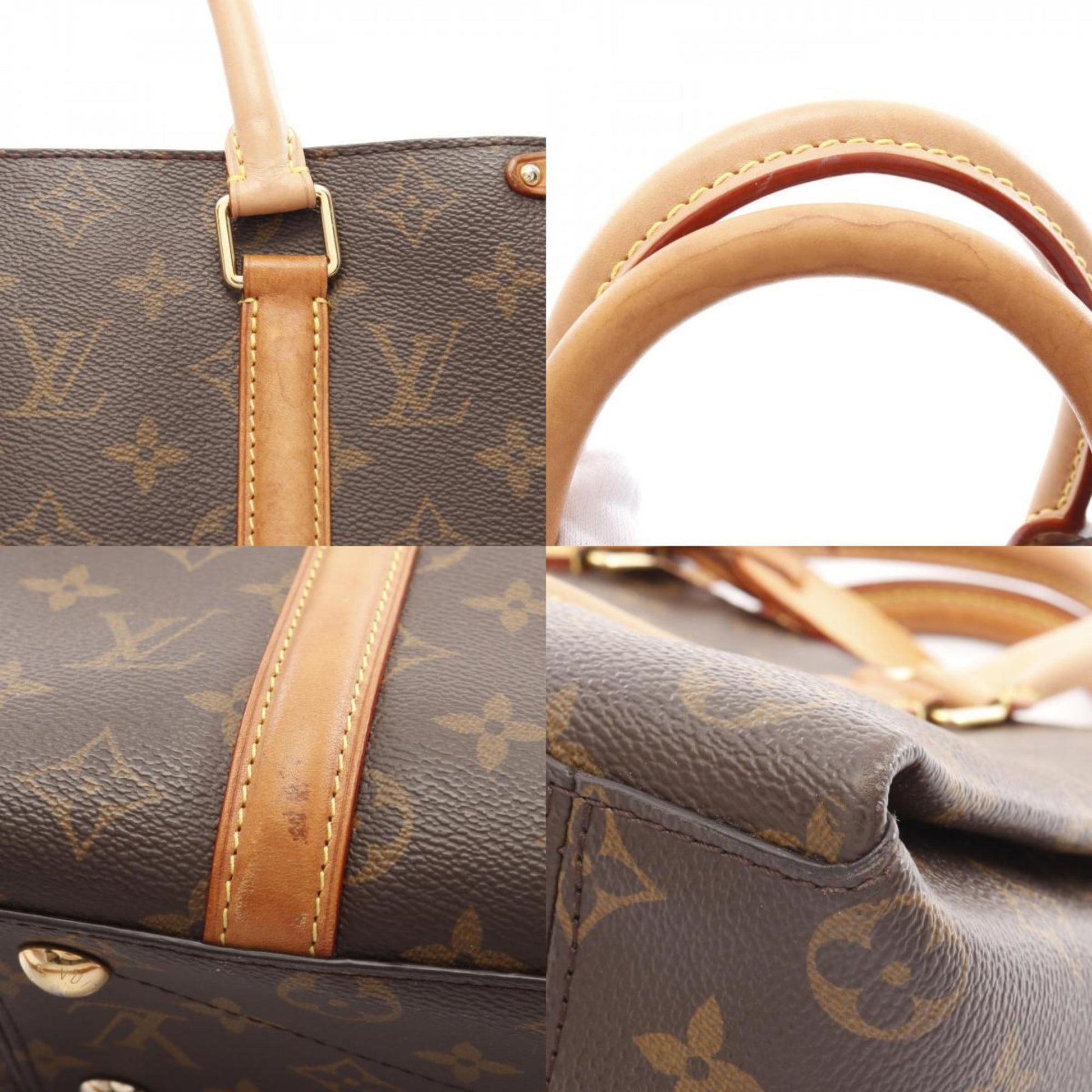 Louis Vuitton Soufflot, Brown, Leather, handbag