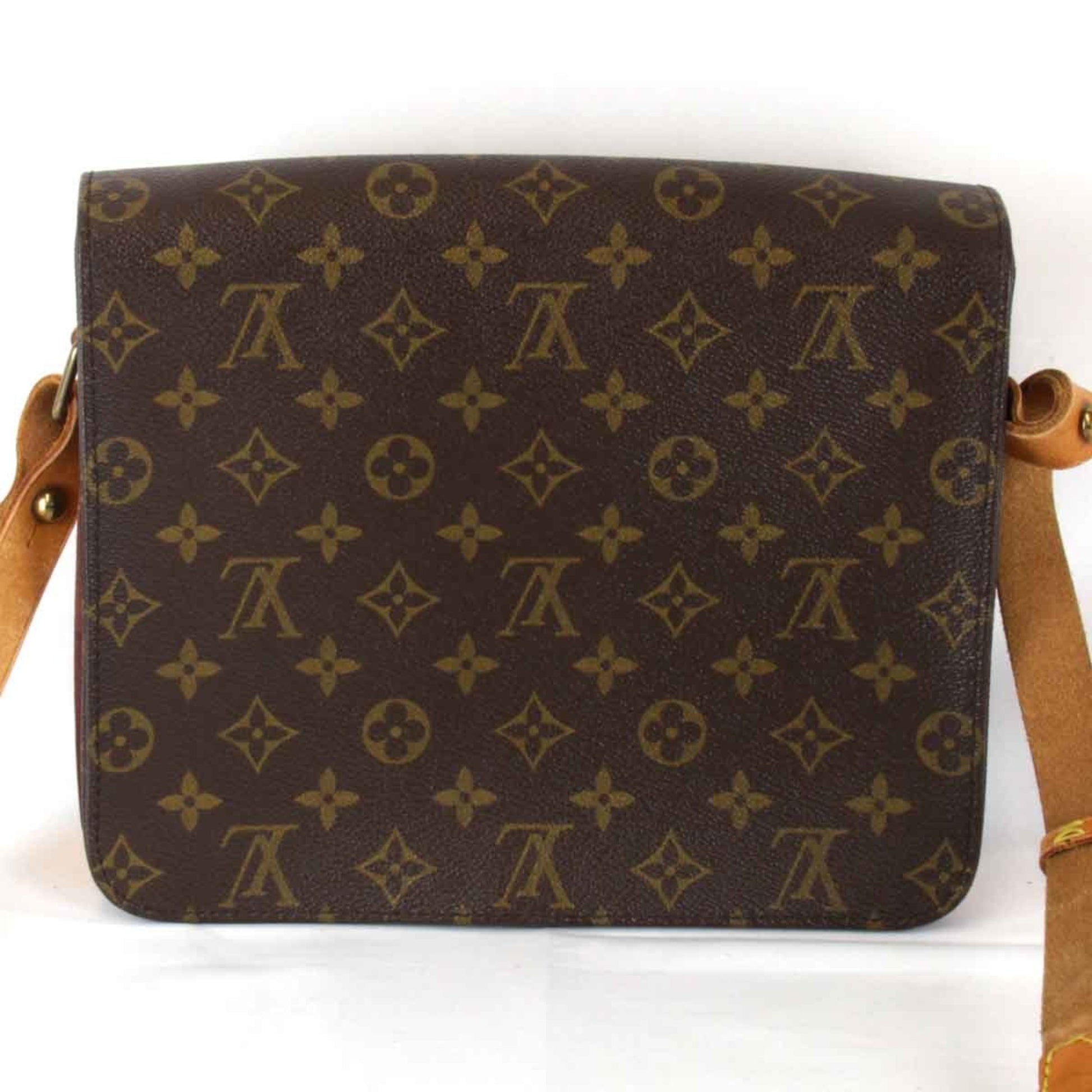 Louis Vuitton Cartouchière, Brown, Canvas, shoulder