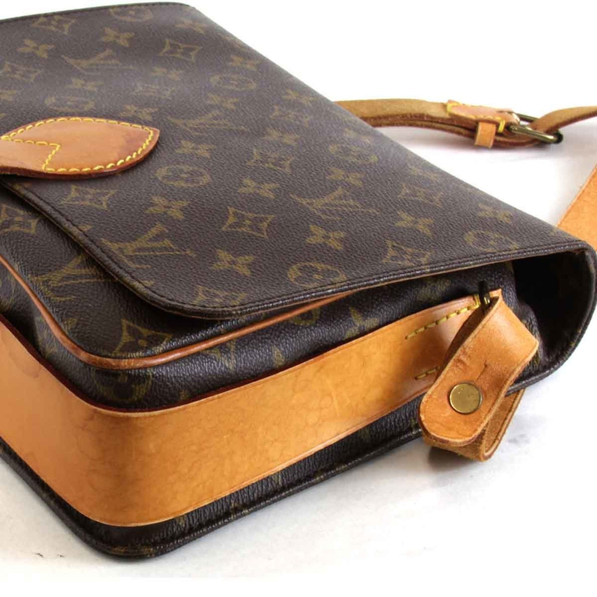 Louis Vuitton Cartouchière, Brown, Canvas, shoulder