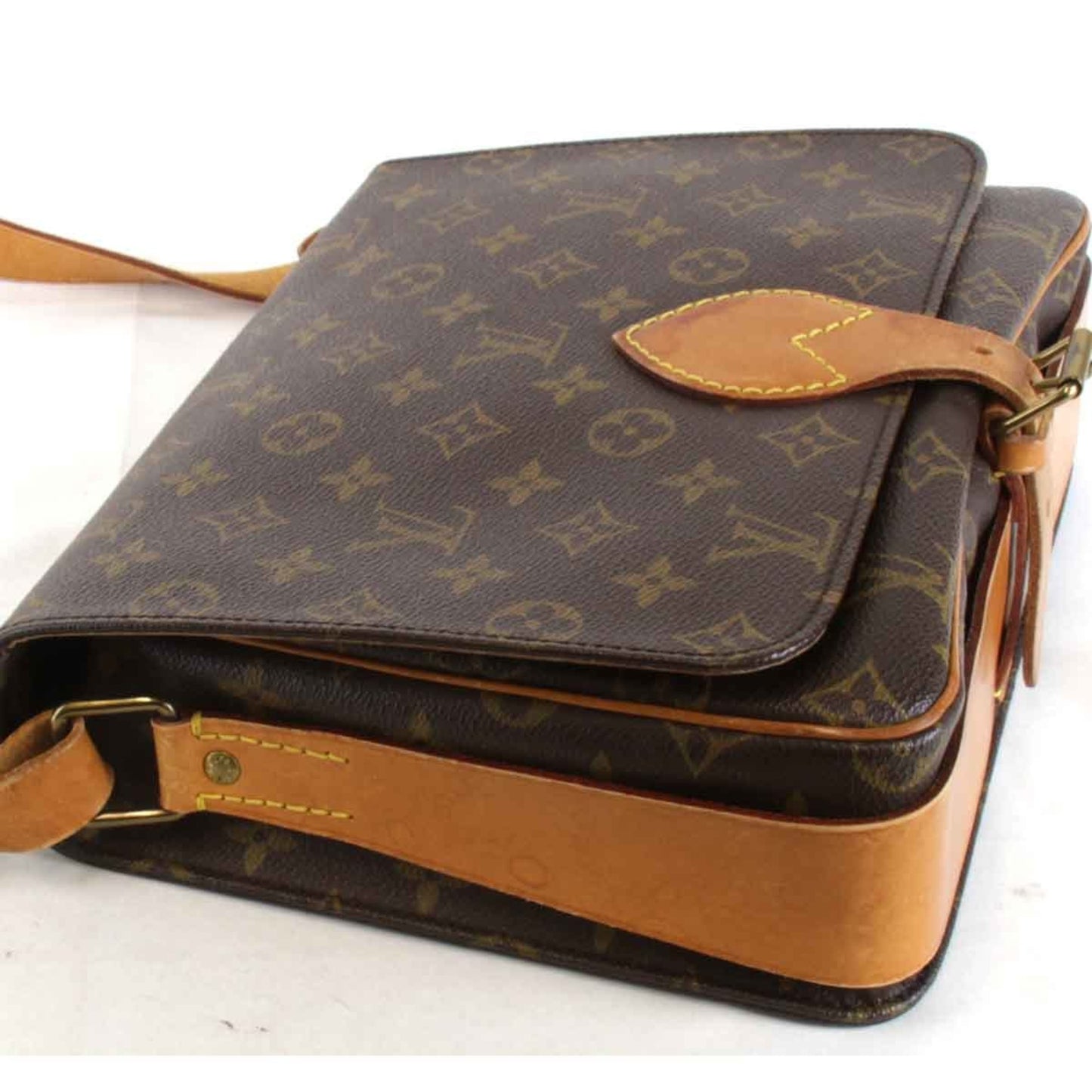 Louis Vuitton Cartouchière, Brown, Canvas, shoulder