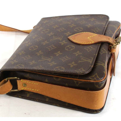 Louis Vuitton Cartouchière, Brown, Canvas, shoulder