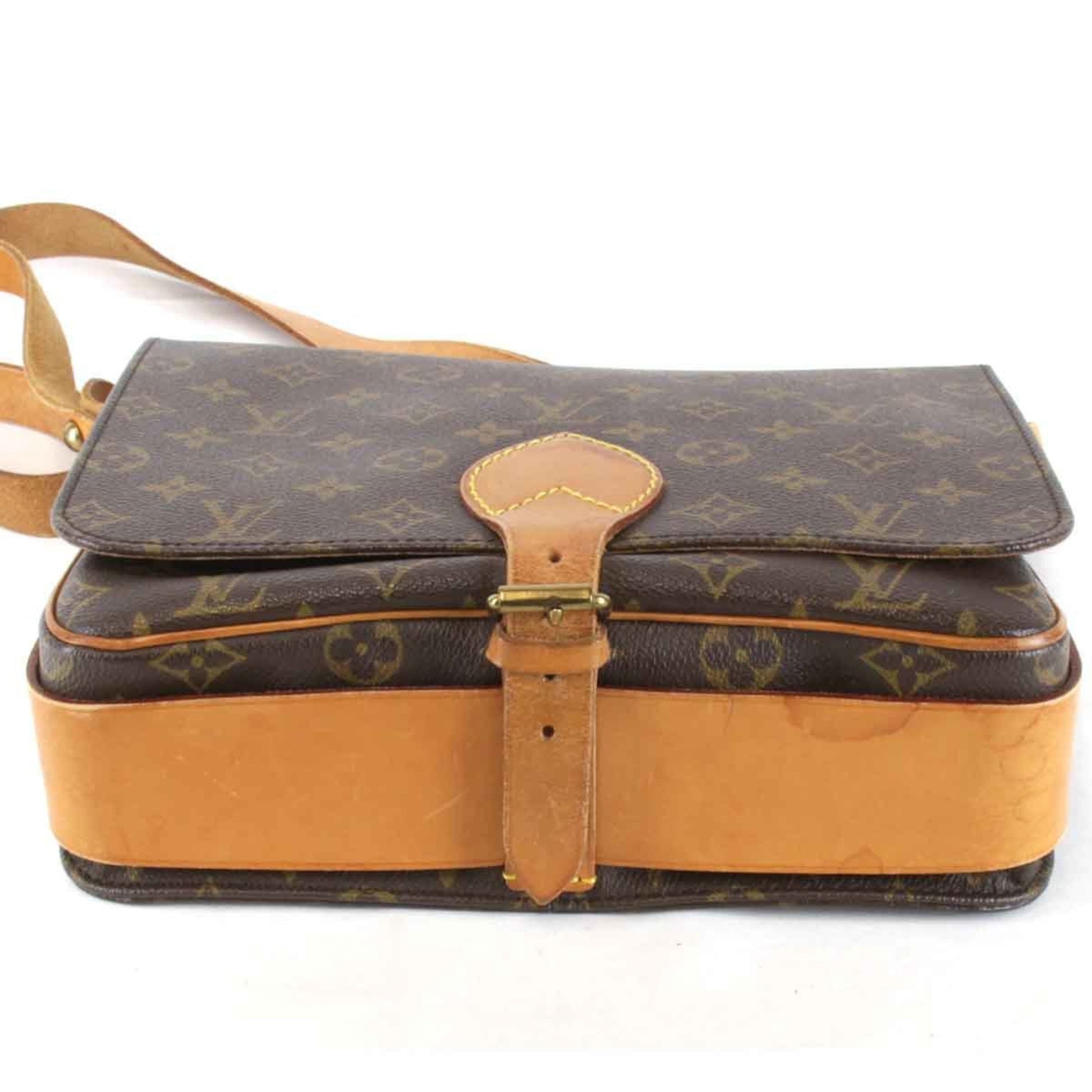 Louis Vuitton Cartouchière, Brown, Canvas, shoulder