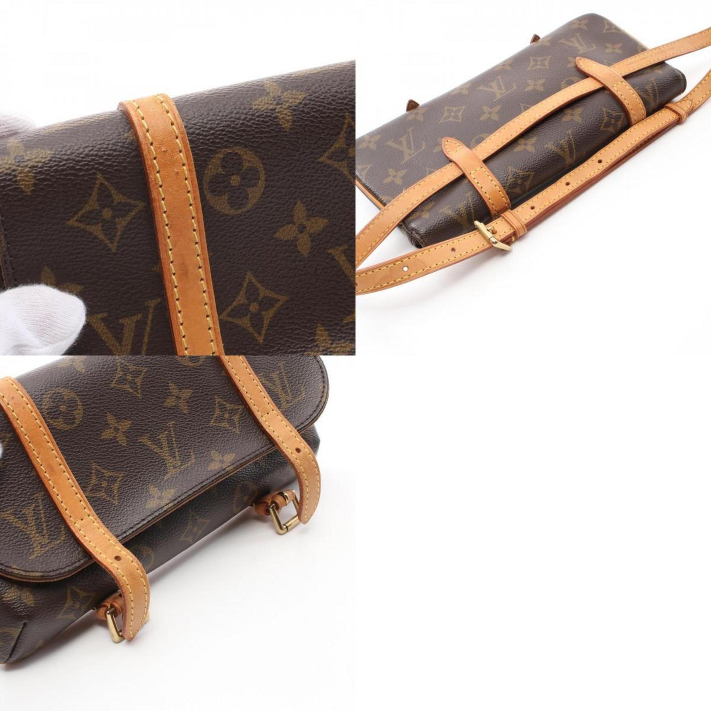 Louis Vuitton Marelle, Brown, Canvas, clutch