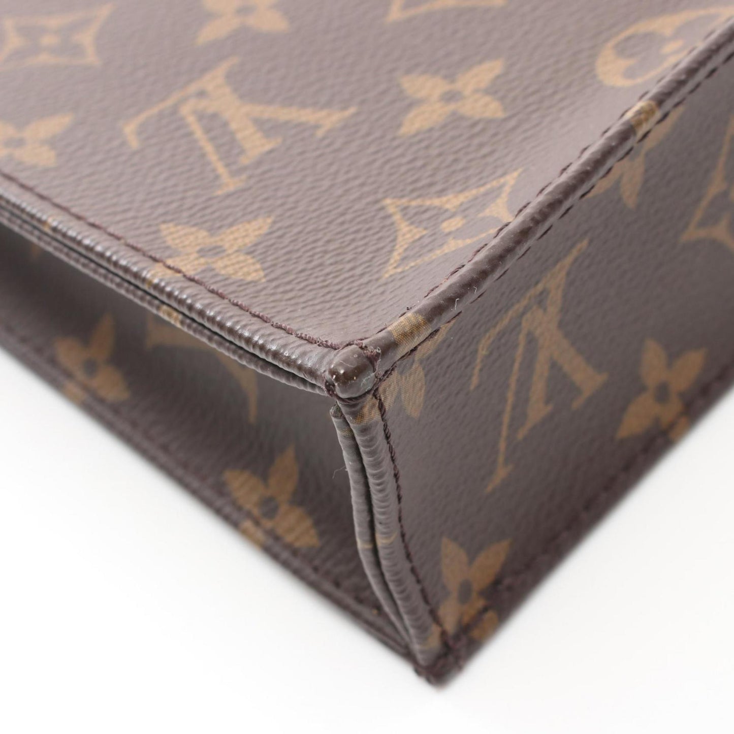 Louis Vuitton Sac Plat, Brown, Canvas, handbag
