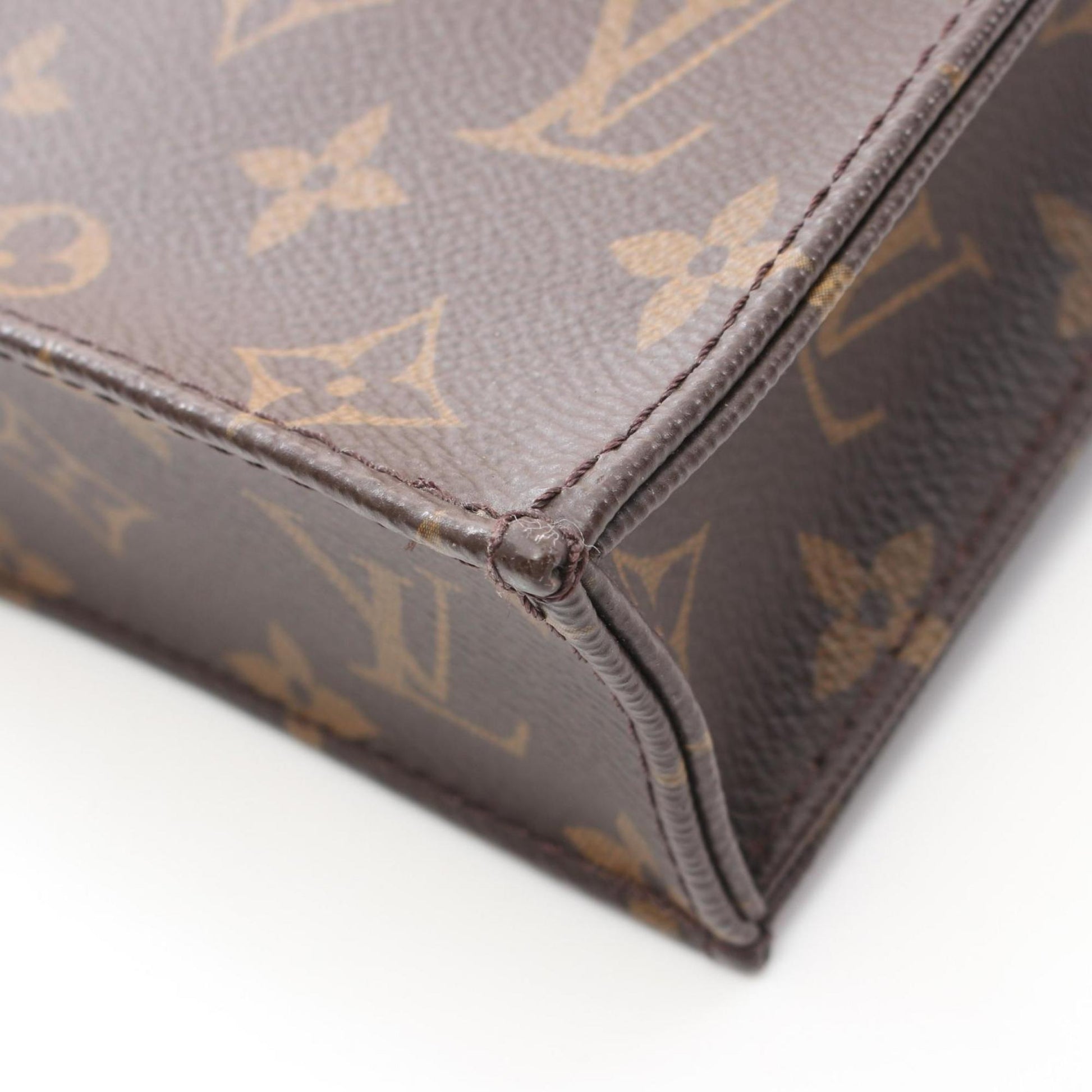Louis Vuitton Sac Plat, Brown, Canvas, handbag