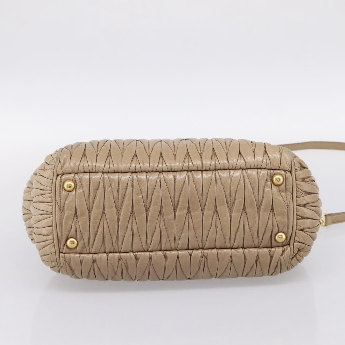 Miu Miu Convertible Dome Satchel Matelasse Leather, Beige, Leather, Handbag