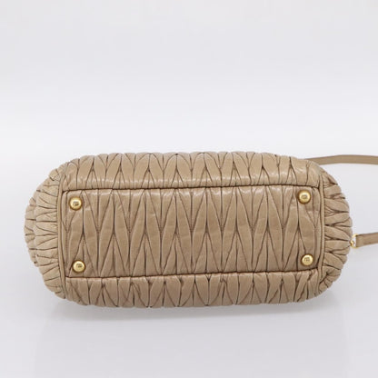 Miu Miu Convertible Dome Satchel Matelasse Leather, Beige, Leather, Handbag