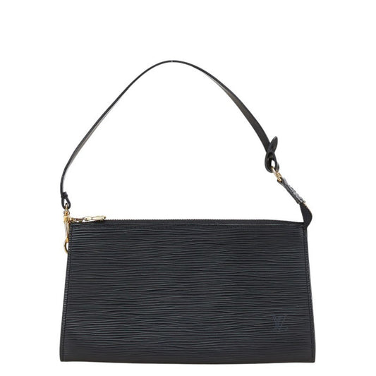 Louis Vuitton Pochette Accessoire, Black, Leather, clutch