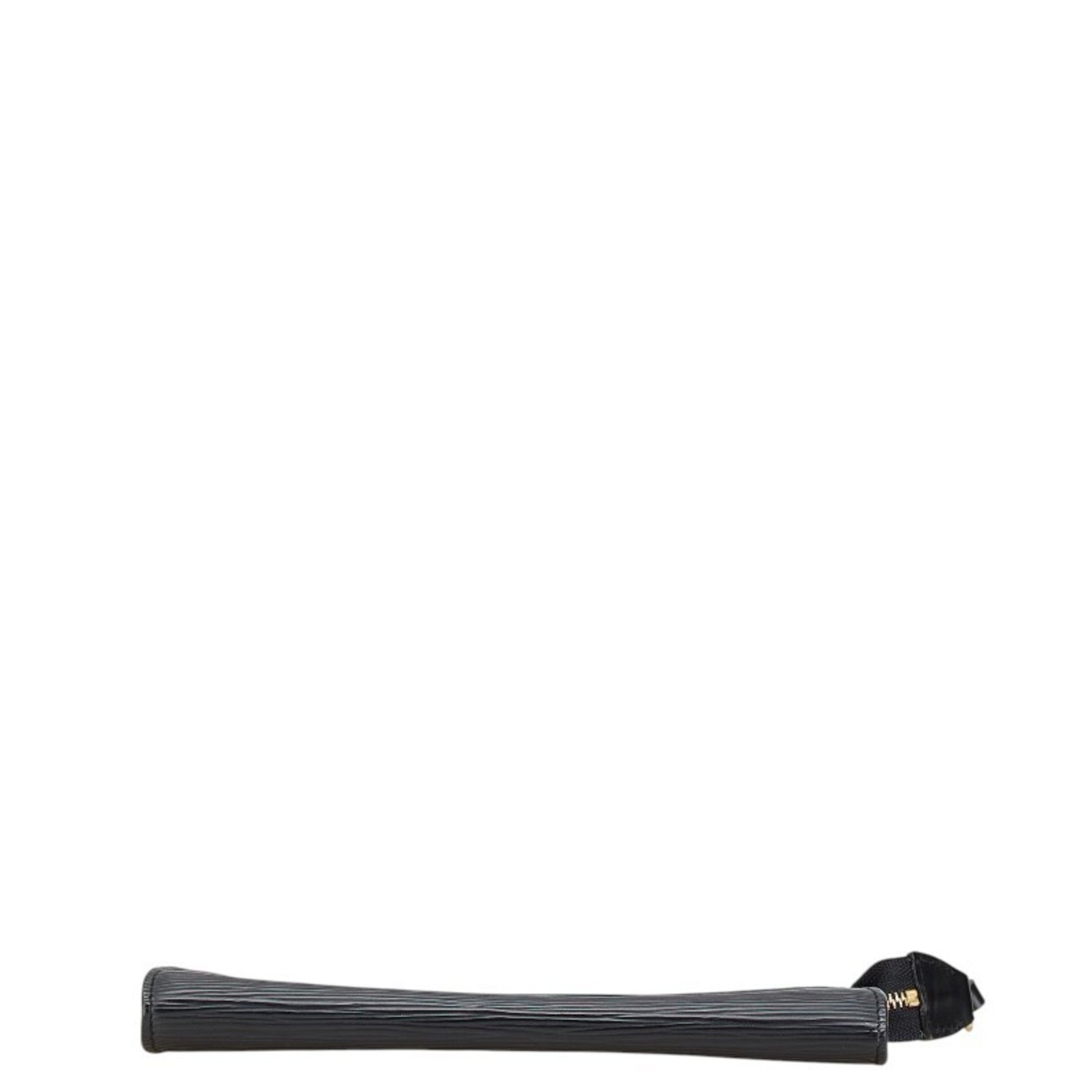 Louis Vuitton Pochette Accessoire, Black, Leather, clutch