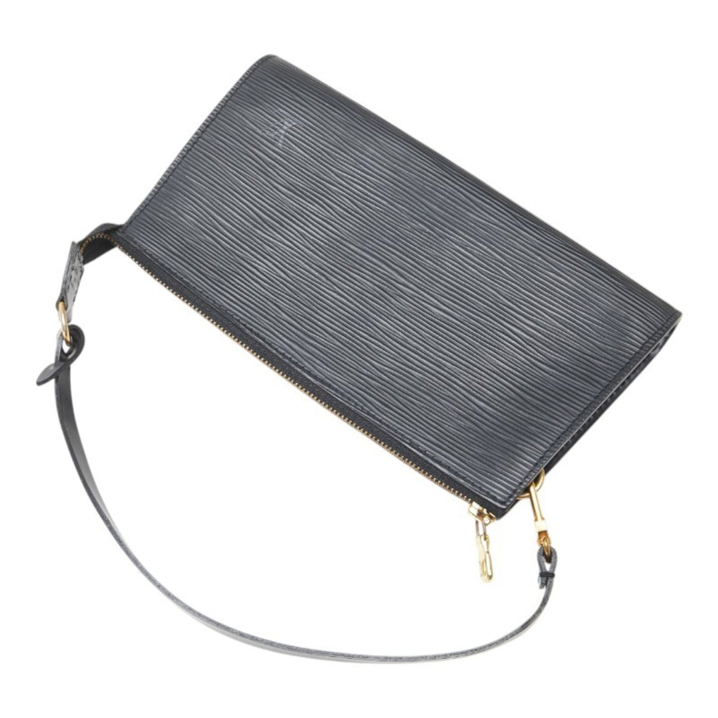Louis Vuitton Pochette Accessoire, Black, Leather, clutch