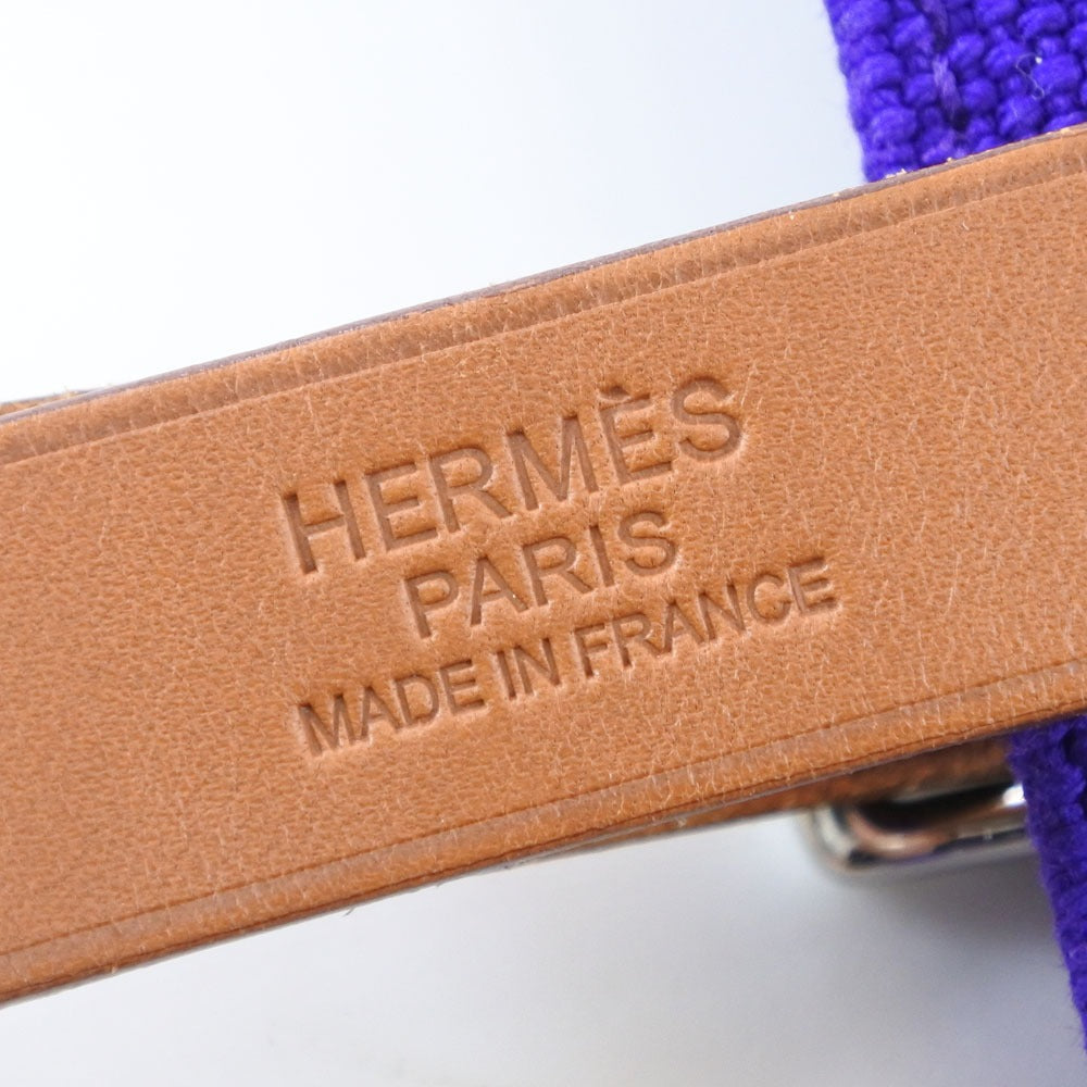 Hermès Étrivière, Purple, Canvas, handbag