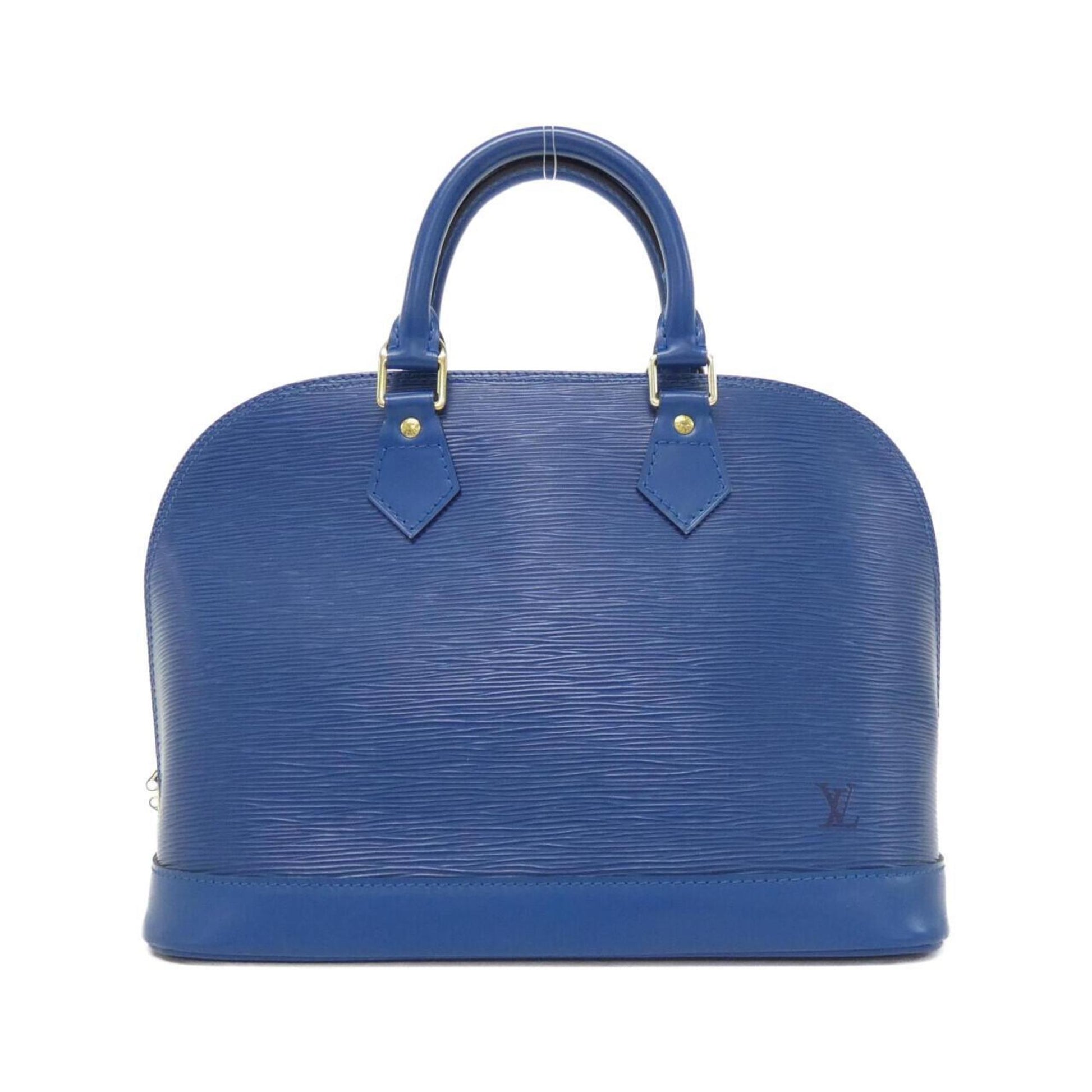 Louis Vuitton Alma, Blue, Leather, handbag