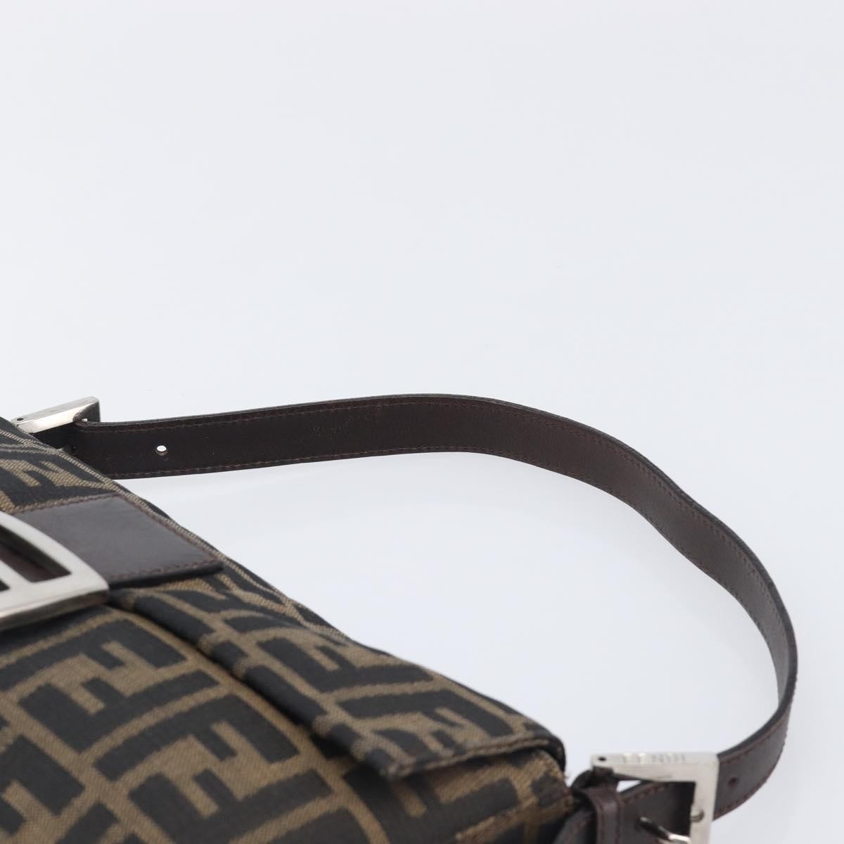 Fendi Mamma Baguette Zucca Jacquard Velvet, Brown, Canvas, Shoulder Bag