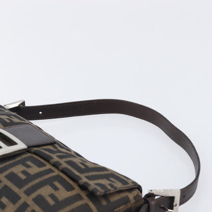 Fendi Mamma Baguette Zucca Jacquard Velvet, Brown, Canvas, Shoulder Bag
