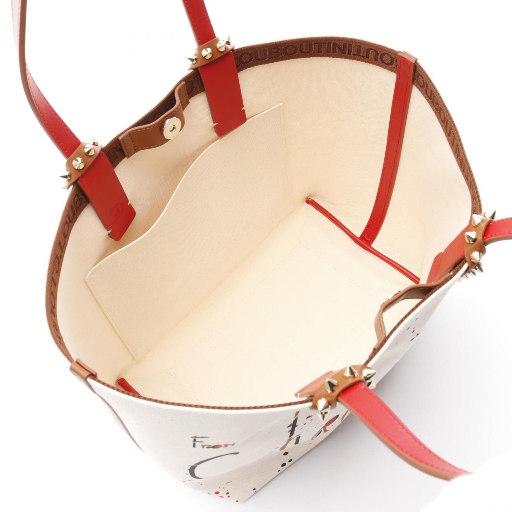 Christian Louboutin Cabata, Brown, Canvas, tote