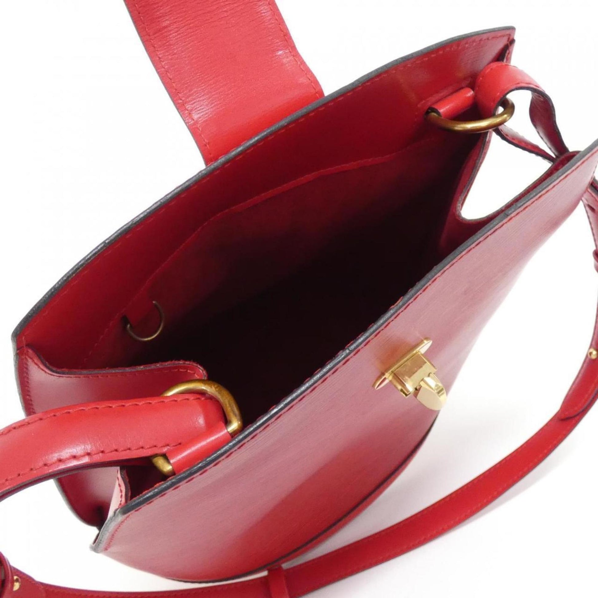 Louis Vuitton Cluny, Red, Leather, shoulder