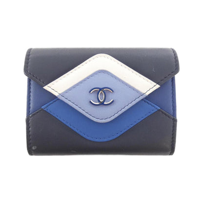 Chanel Porte monnaie, Navy, Leather, wallet