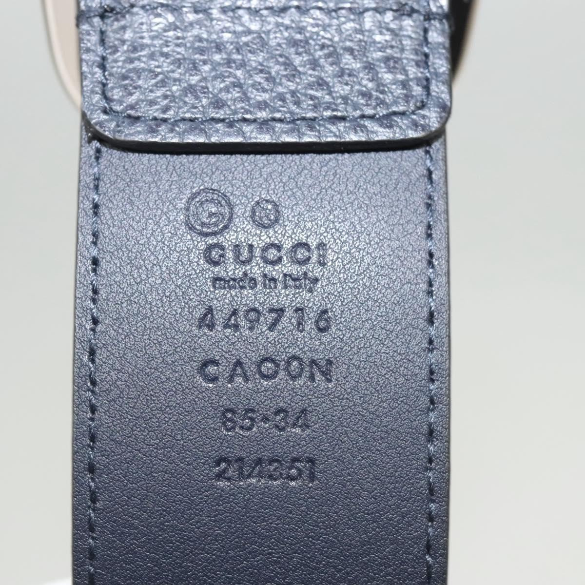 Gucci Buckle Belt Leather, Navy, Leather, Belt