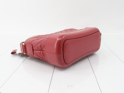 Chanel So Black Gabrielle Hobo Chevron Aged Calfskin, RED, LEATHER, Handbag