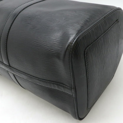 Louis Vuitton Keepall 45, Black, Leather, travel