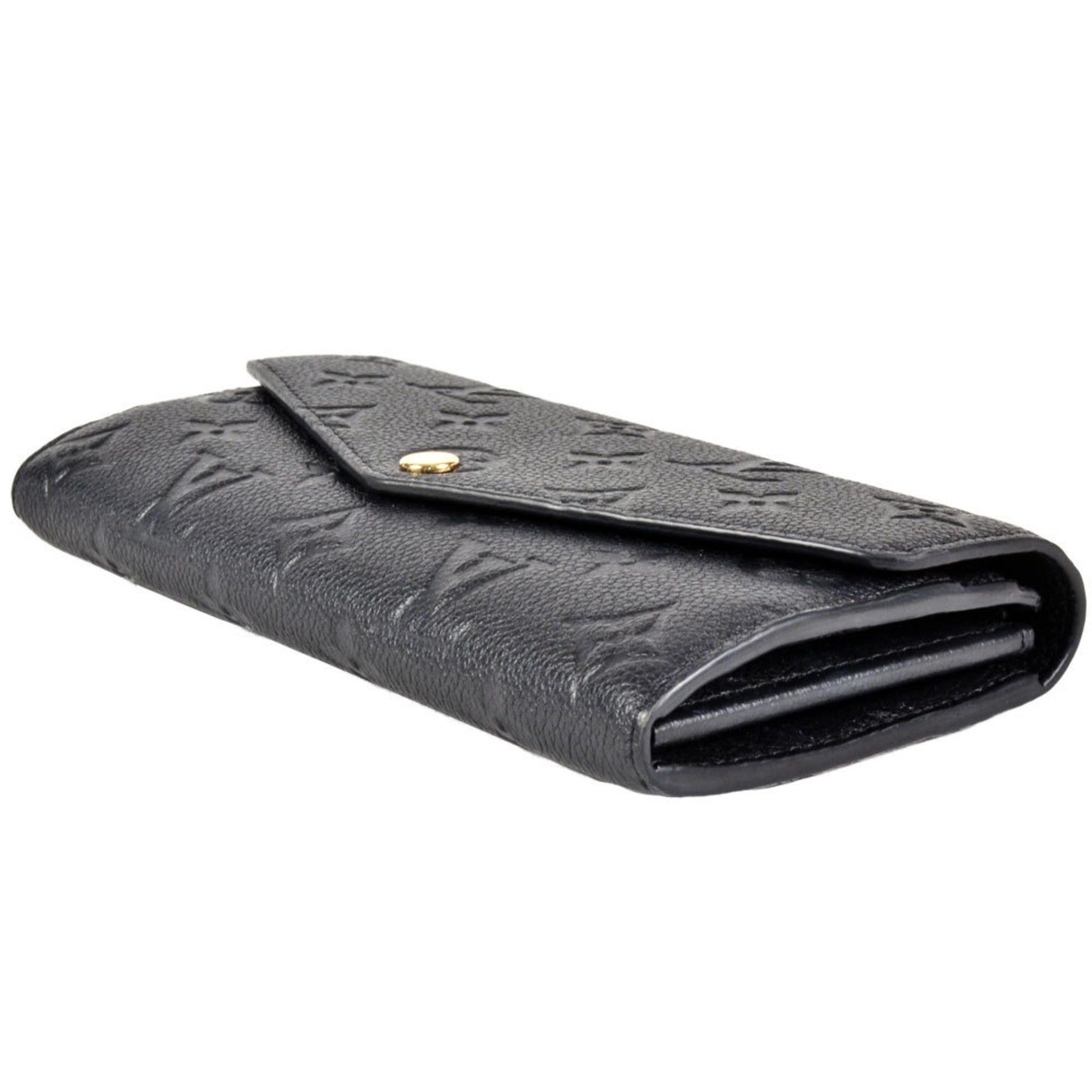 Louis Vuitton Sarah, Black, Leather, wallet
