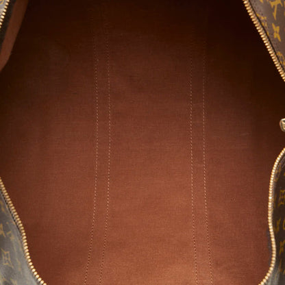 Louis Vuitton Keepall 55, Brown, Canvas, travel