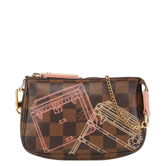 Louis Vuitton Mini Pochette Accessoires, Brown, Canvas, clutch