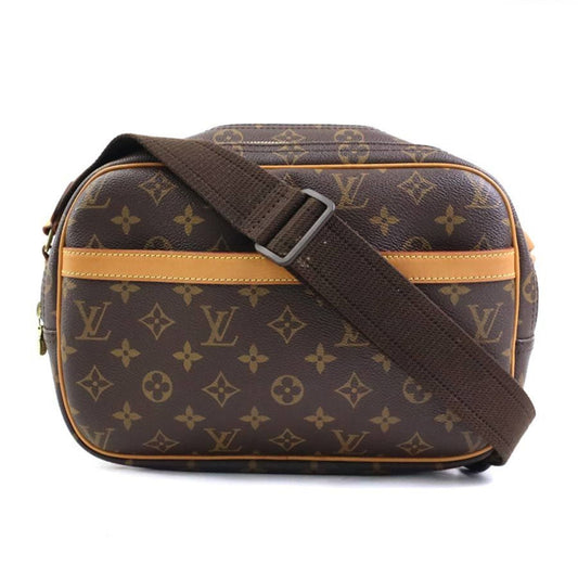 Louis Vuitton Reporter pm, Brown, Canvas, shoulder