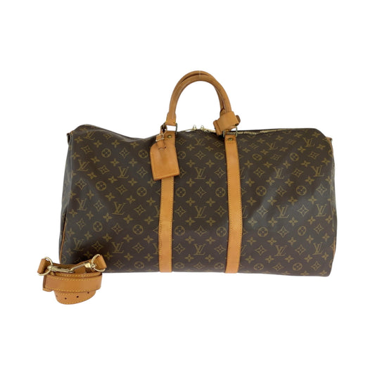 Louis Vuitton Keepall Bandouliere 55, Brown, Canvas, travel