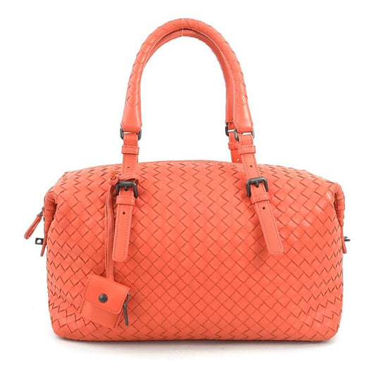 Bottega Veneta Intrecciato, Orange, Leather, handbag