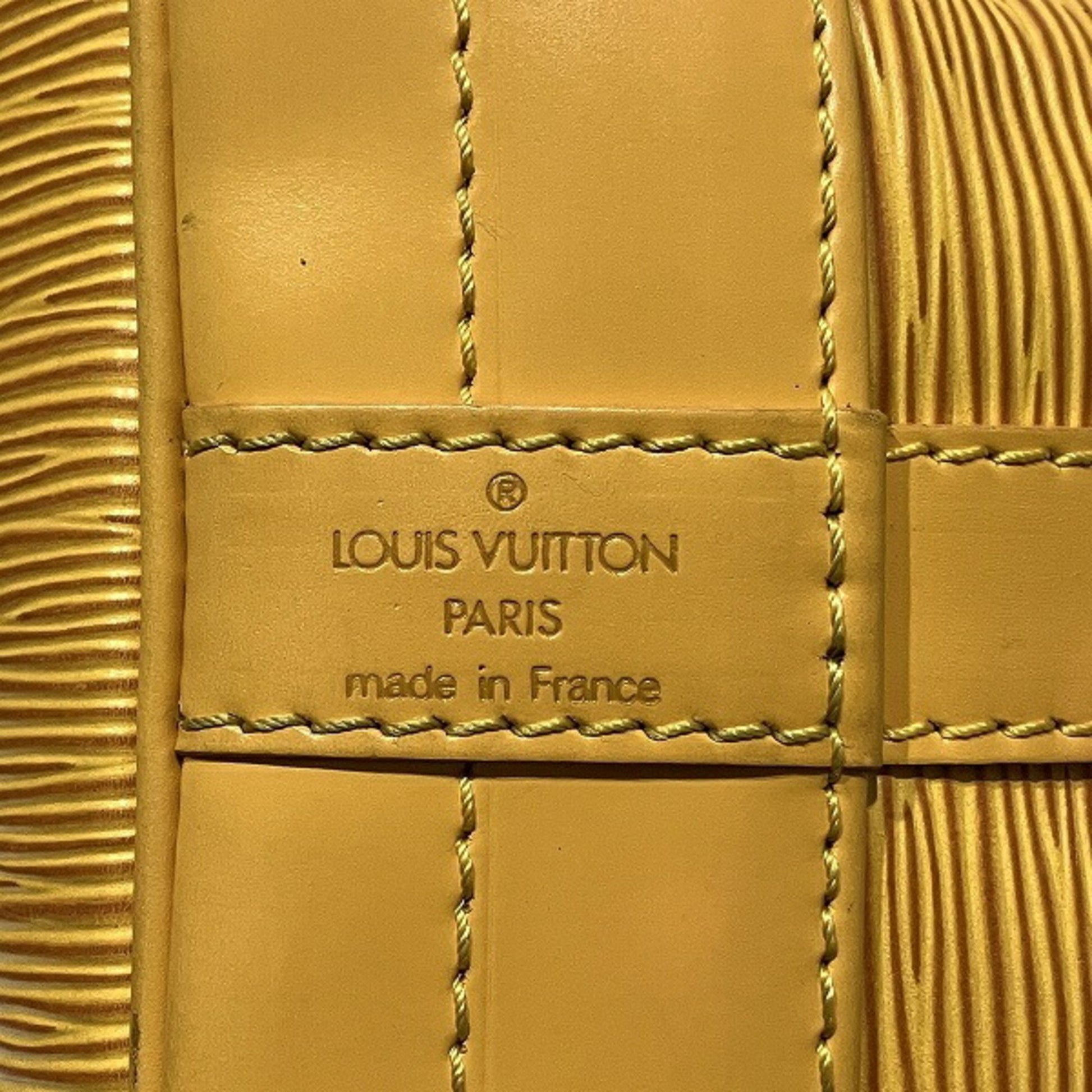 Louis Vuitton Noé, Yellow, Leather, shoulder