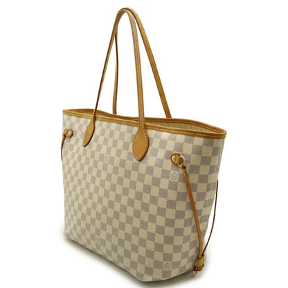 Louis Vuitton Neverfull MM, White, Canvas, tote