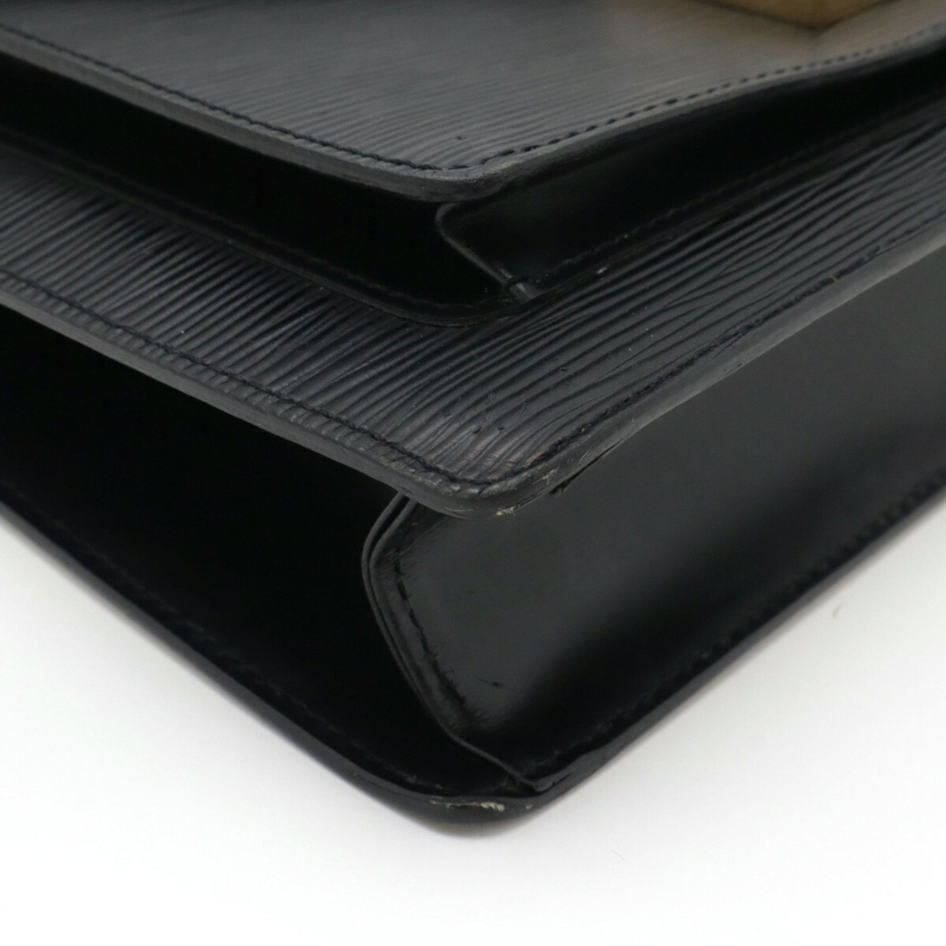 Louis Vuitton Monceau, Black, Leather, handbag