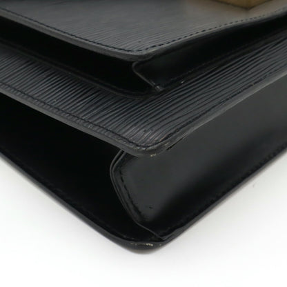 Louis Vuitton Monceau, Black, Leather, handbag