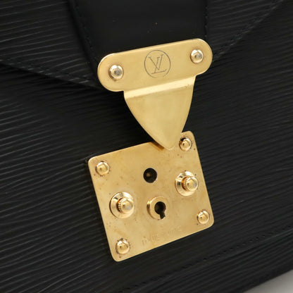 Louis Vuitton Monceau, Black, Leather, handbag