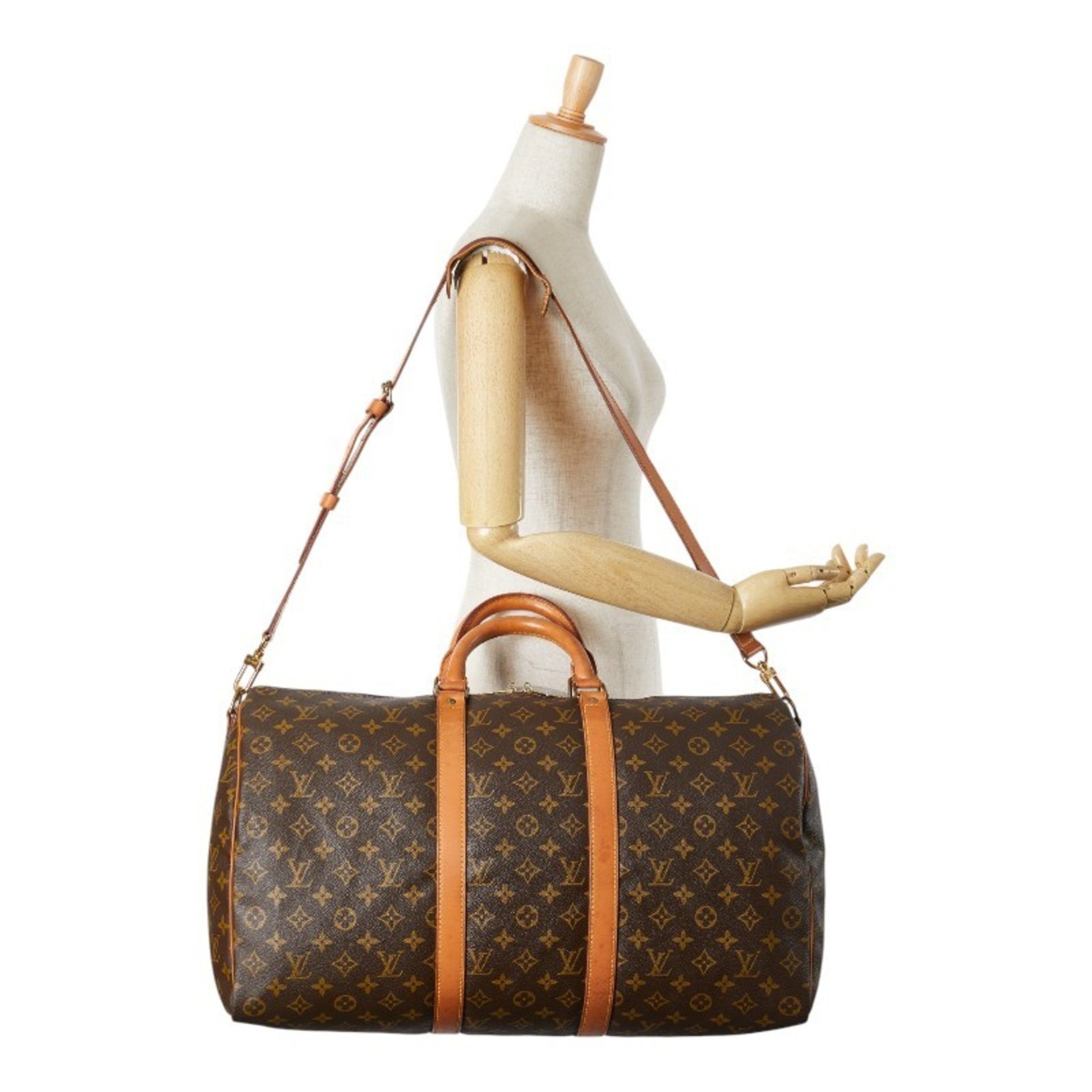 Louis Vuitton Keepall Bandouliere 50, Brown, Canvas, shoulder