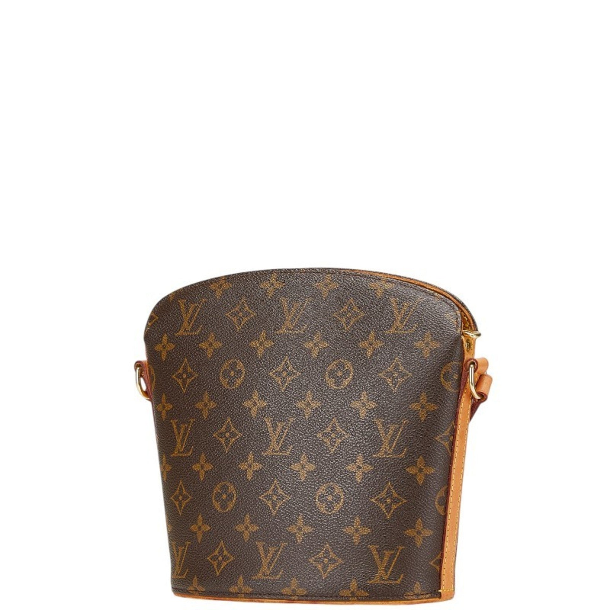 Louis Vuitton Drouot, Brown, Canvas, shoulder