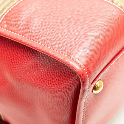 Prada Saffiano, Beige, Canvas, handbag