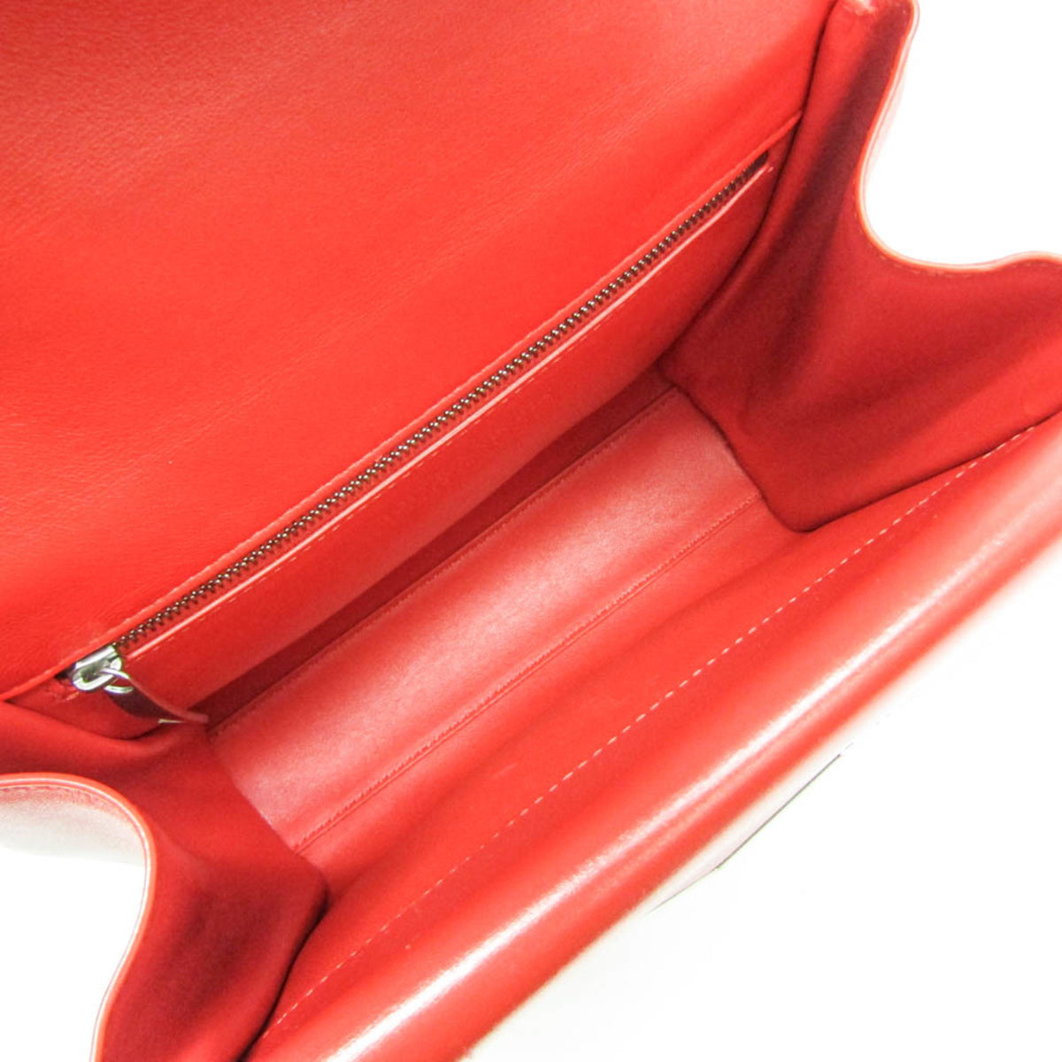 Bottega Veneta Clip Flap Leather, Red, Leather, Handbag