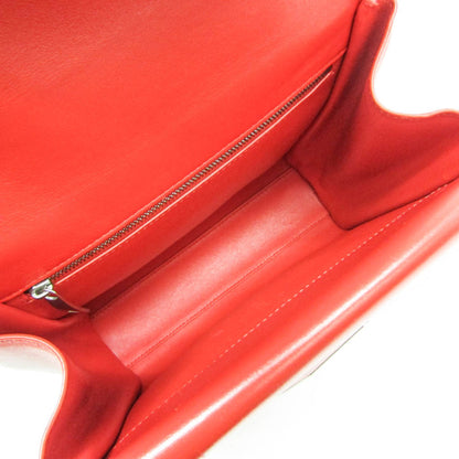 Bottega Veneta Clip Flap Leather, Red, Leather, Handbag