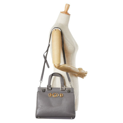 Gucci Zumi, Grey, Leather, handbag