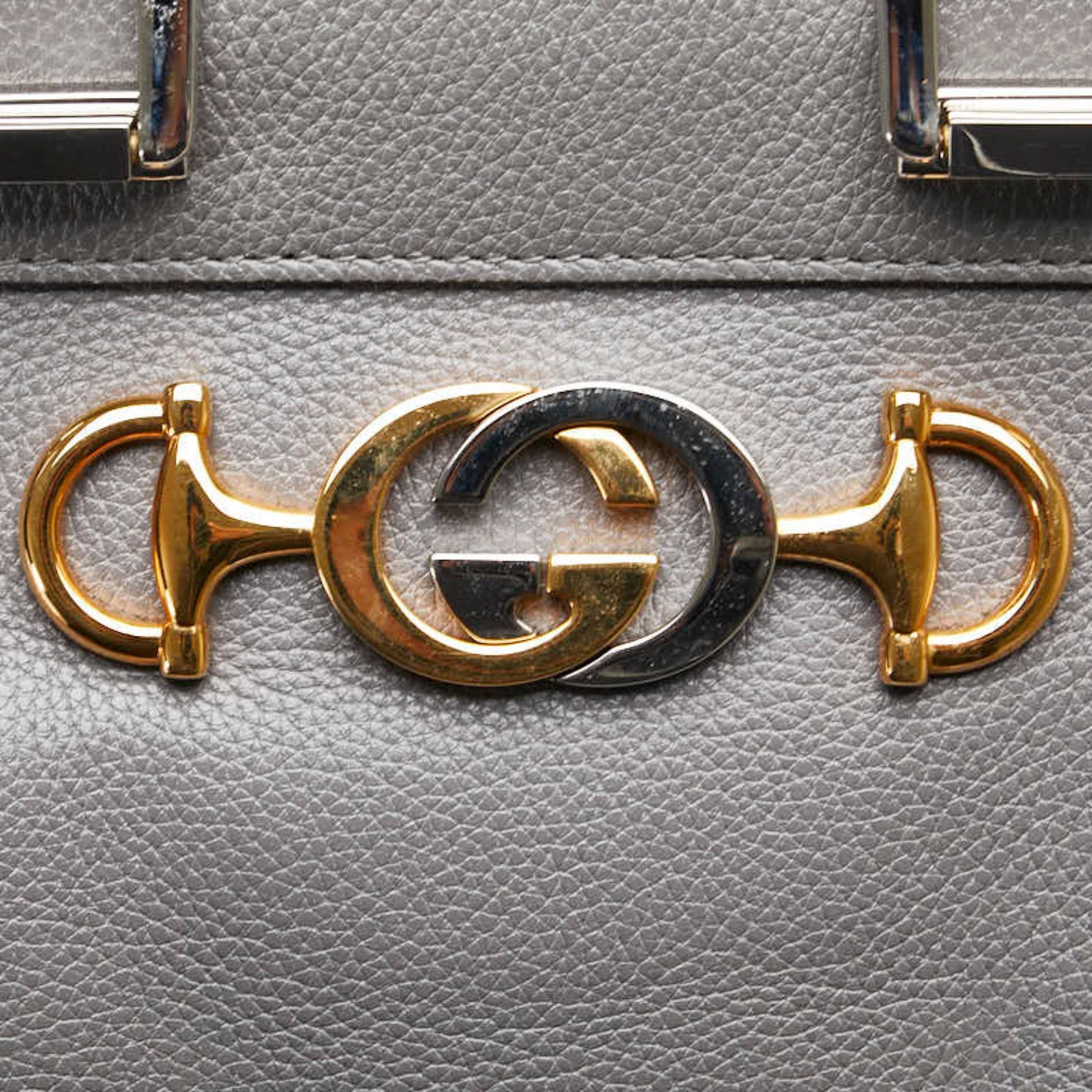 Gucci Zumi, Grey, Leather, handbag