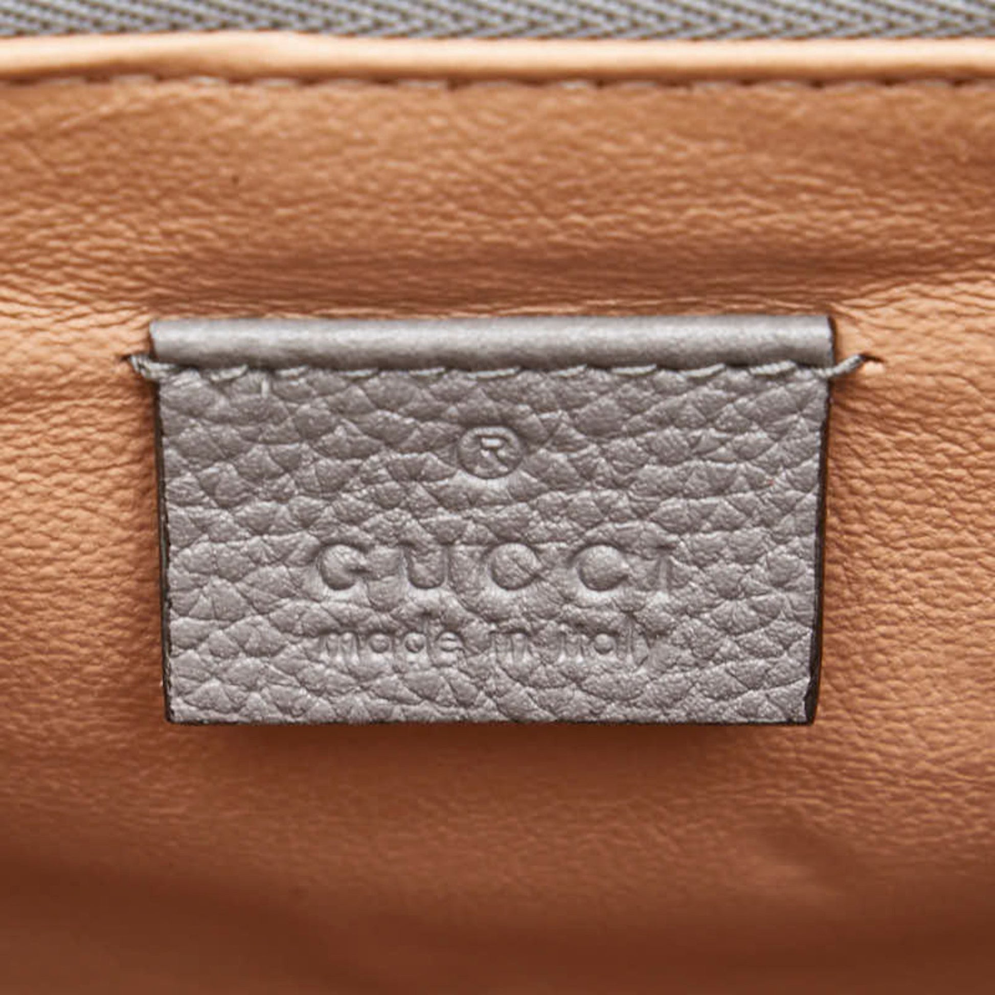 Gucci Zumi, Grey, Leather, handbag