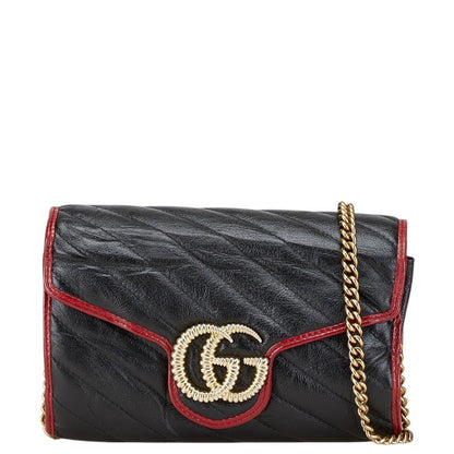 Gucci GG Marmont, Black, Leather, shoulder