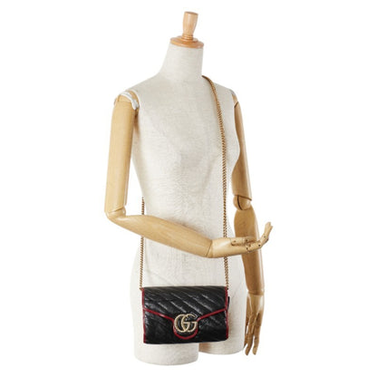 Gucci GG Marmont, Black, Leather, shoulder