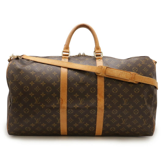 Louis Vuitton Keepall Bandoulière 55, Brown, Canvas, travel