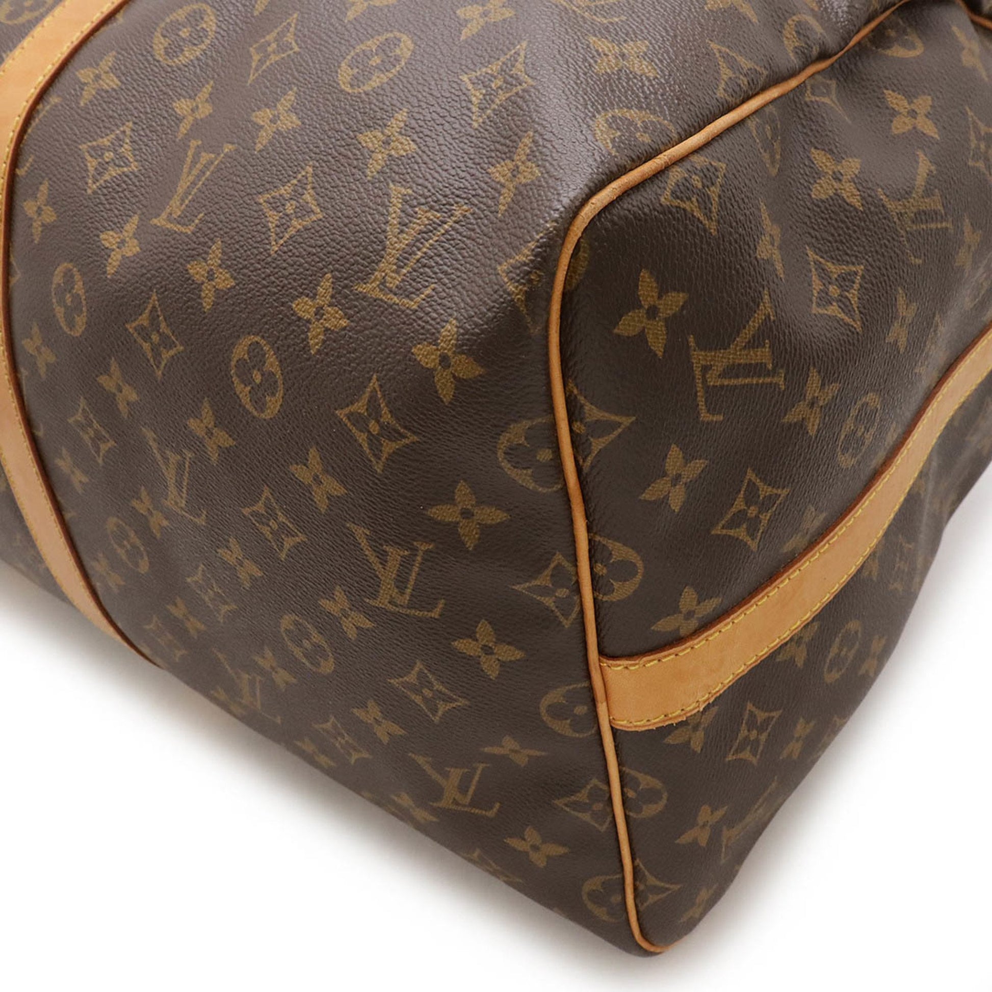 Louis Vuitton Keepall Bandoulière 55, Brown, Canvas, travel