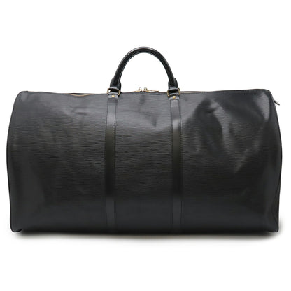 Louis Vuitton Keepall 60, Black, Leather, travel