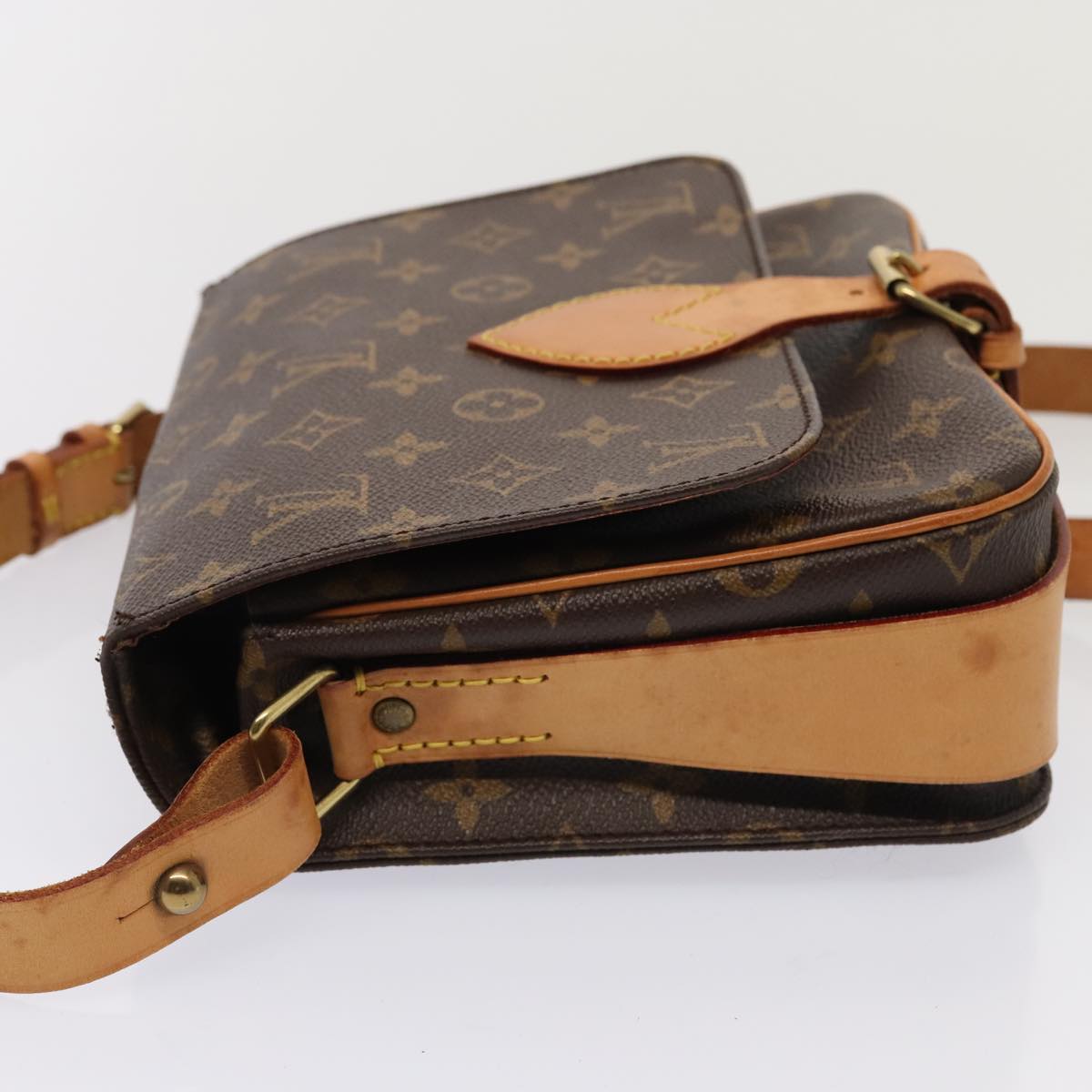 Louis Vuitton Cartouchière, Brown, Canvas, shoulder